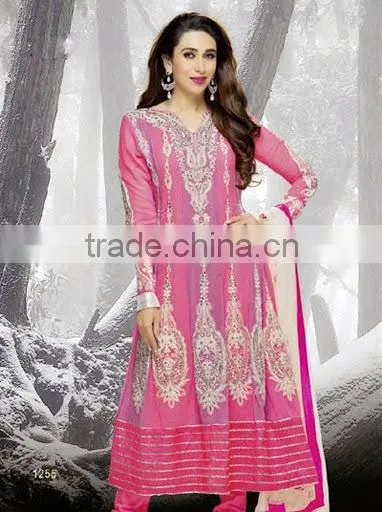 PINK NET SALWAR SUIT