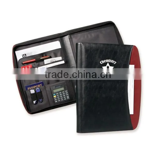 Custom Black Business Card Padfolio Leather Document File Presentation Folders photo-4