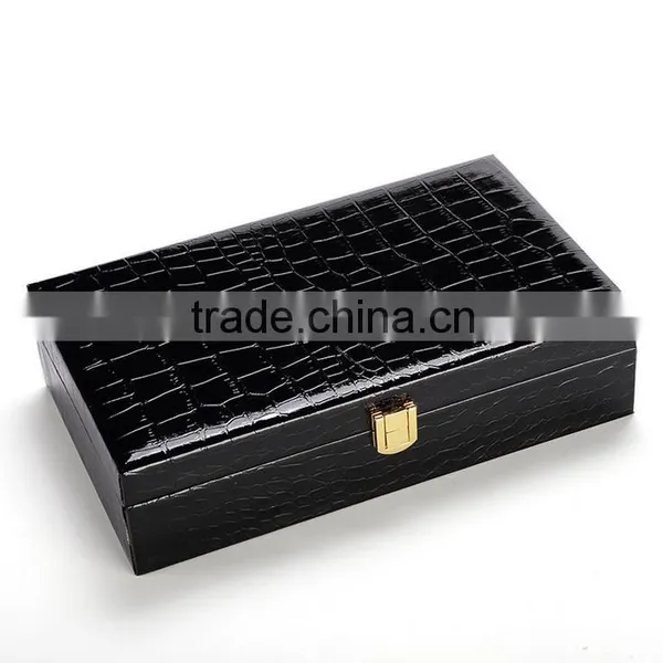Chinese Factories Wholesale Custom High-grade PU Leather Gift Box, Black Crocodile Grain Packing Box photo-2