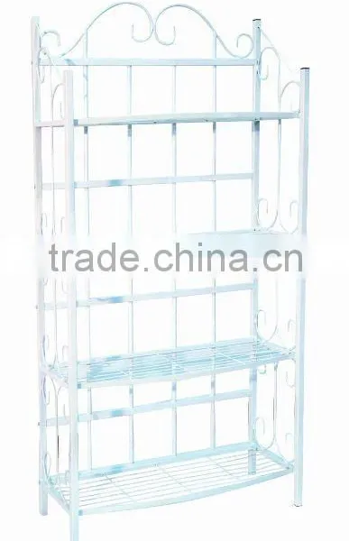 White Stainless Steel Household Bookshelf