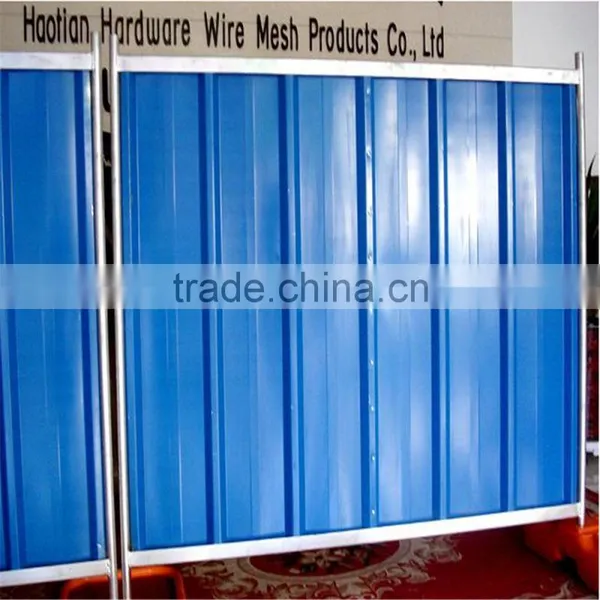 Haotian Blue Color Bond Corrugated Sheet Free Standing Temporary Steel Hoarding Panel Fencing photo-3