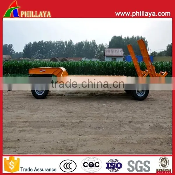 2Axle 3Axle 30T 40T Lowbed Dolly Truck Double Axle Low Flatbed Trailer With Turntable Drawbar photo-3