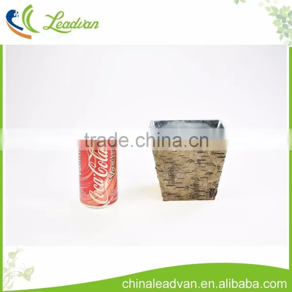 China Promotional Home Garden Deco Fob Guangzhou Natural Small Wooden Flowerpot photo-3