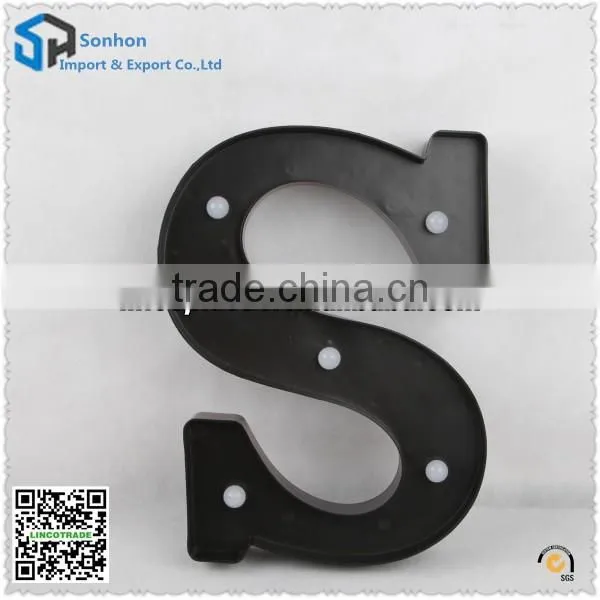 PP Hotel Letters Plastic LED Lighted / Letter" S" Decoration Lamp With 2AA Battery photo-2