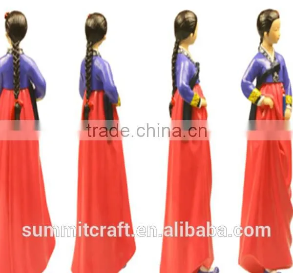 Creative Red Traditional Skirt Hanbok Hot Sale Resin South Korean Souvenir photo-3