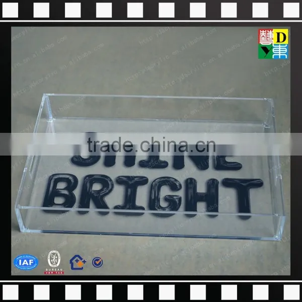 Clear Acrylic Lucite Serving Tray Modern Plastic Food Tray With Handle High Quality Monogrammed Acrylic Serving Tray From China photo-3