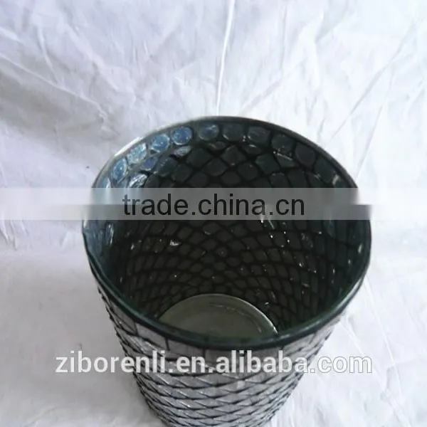 Cylinder Shape Brown Mosaic Long Vases photo-5