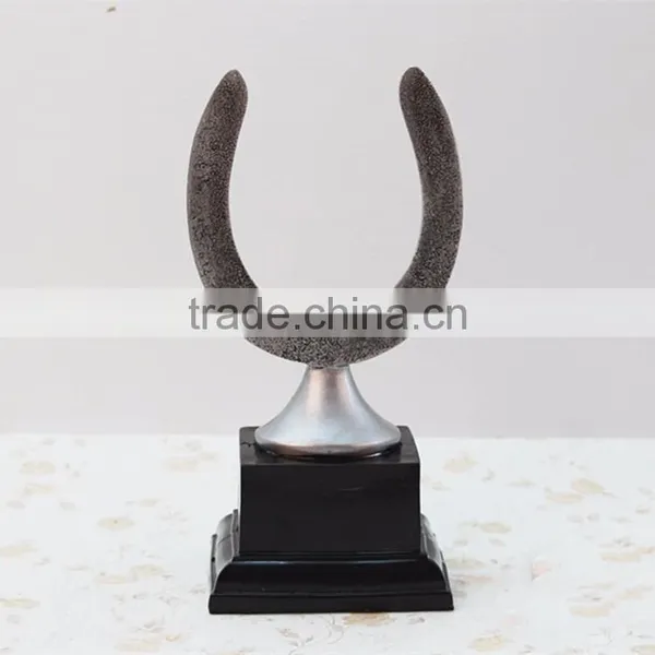 Custom Resin Silver Horseshoe U Shape Trophy photo-3