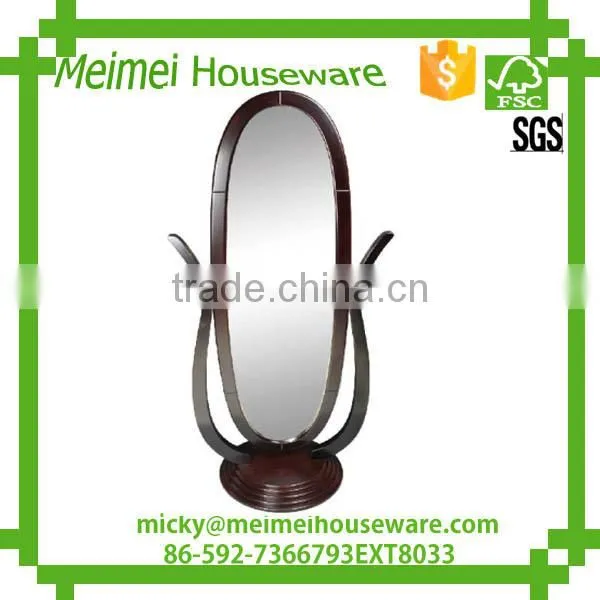 Home Furnishing Oak Cheval Mirror, Adjustable Full-length Oval Mirror photo-2