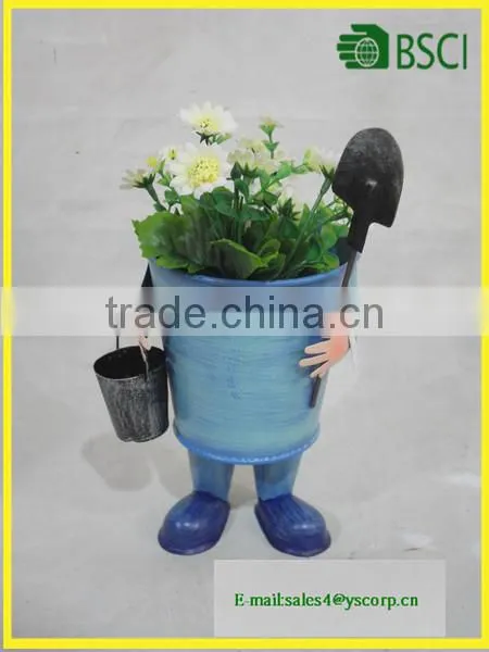 YS11953 Funny Metal Decorative Flower Pot With Foot Handmade Plant Pot photo-4