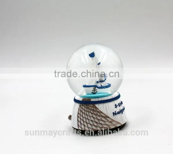 Custom Polyresin Sea S-style Nauigatian Music Snow Globe for Sale photo-3