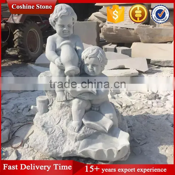 Home Used European Style Boy White Marble Water Fountain photo-4