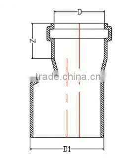 HIGH QUANLITY REDUCING COUPLING OF PVC GB STANDARD EXPANDING FITTINGS FOR DRAINAGE WITH GASKET photo-2