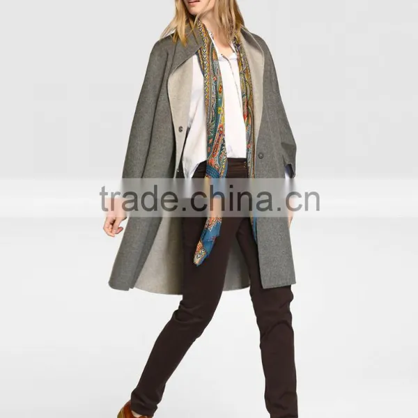 Latest Designs Gray Fur Coat Women Long Loose Winter Keep Warm Coat Without Hooded Wholesale photo-5