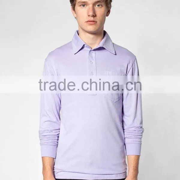 100% Cotton Custom Long Sleeve Golf Tee Plain Shirts Men Polo T-shirt photo-2