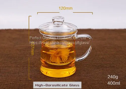 Glass Cup Kungfu Tea Cup Three Part Glass Mug Filter Glass Cup Coffee Mug Milk Cup Juice Cup for Hotel and Resturant photo-2