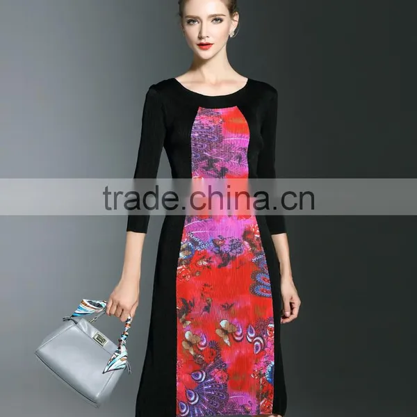 Hot Design Wholesale Women Pleated Tie Dye Maxi Dress photo-6