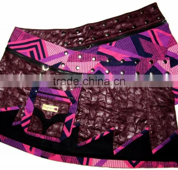 2017 Rich Suede Look Best Selling Designer Ladies Chilly Grapes Wrap Skirt- Reversible- Wholesale photo-6