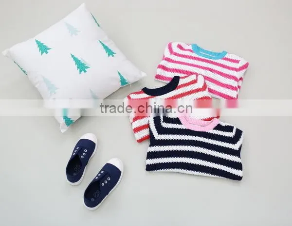 2106 New Tidal Range - Striped Girls Pure 100% Cotton Sweater Wholesale photo-4