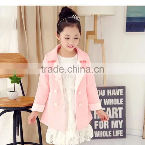 5-11 Years Old Kids Lovely Princess Trench Long Coat Synthetic Suede Dust Coat photo-6