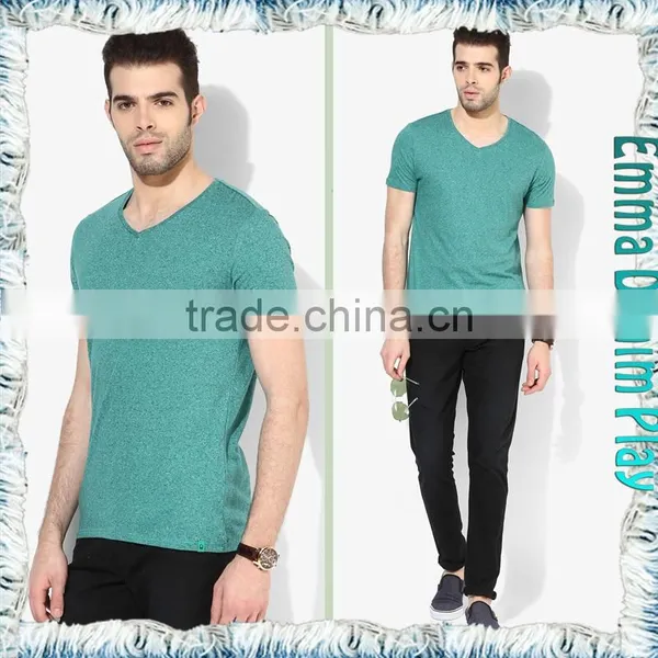 2017 Mens Basic Plain Design Short Sleeves V-Neck T Shirts photo-4