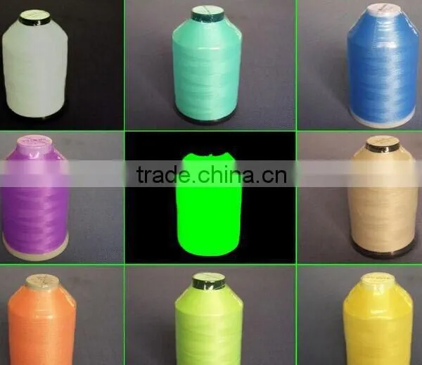150D/2 High Quality Glow in the Dark Luminous Sewing Yarn Embroidery Thread for Embroidering Label photo-3