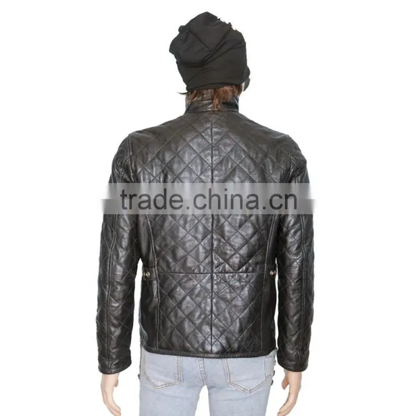 QUILTED MEN LEATHER JACKET MADE OF SHEEP LEATHER photo-2