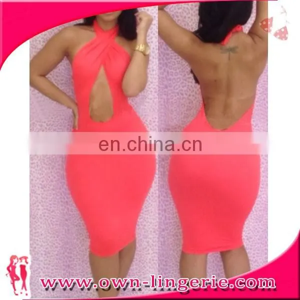 Sexy Neck Halter Backless Punk Clothing Women Gothic Clubwear Bodycon Mini Dress photo-2