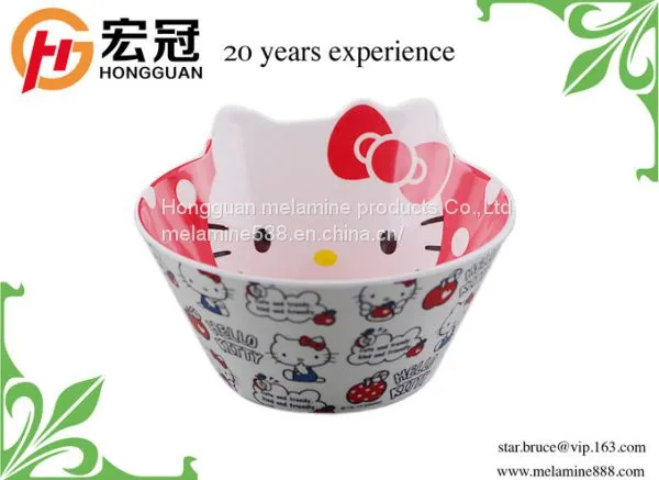 Hello Kitty Melamine Dinner Bowl v Shape Melamine Dinner Bowl for Children