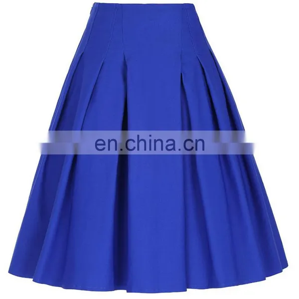Grace Karin Women's High Stretchy Vintage Retro Blue A-Line Short Skirt CL010451-3 photo-3