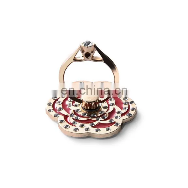 Custom Mobile Phone Diamond Flower Shape Finger Phone Ring Holder photo-3