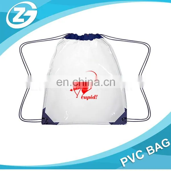 Promotion Custom Logo Screen Printed Cosmetic Waterproof Cheap Transparent Clear PVC Drawstring Travel Packaging Bag photo-2