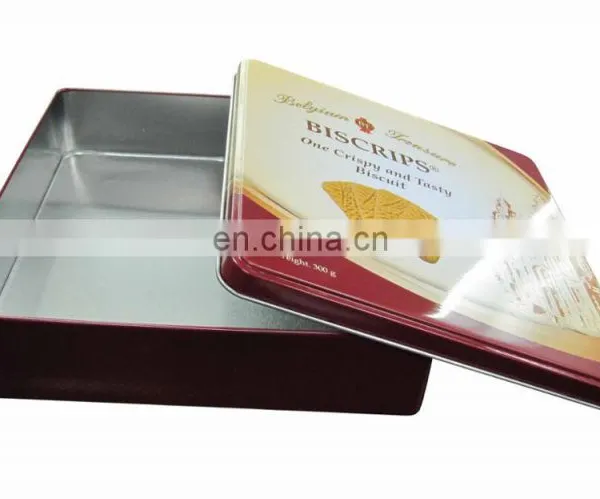 Wholesale Walmart Biscuit Metal Can Custom Unique Beautiful Square Cookie Tin Box photo-3