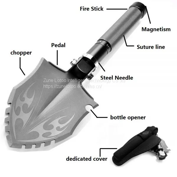 Zune Lotoo Wolfthorn Outdoor Folding Camping Survival Shovel, Military Equipment, for Tactical Backpacking Hiking Car Emergency
