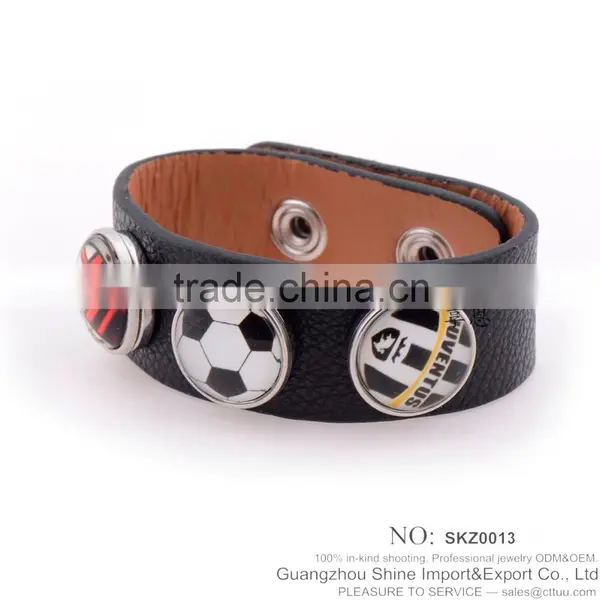 High Quality Leather Snap Jewelry Slap Button Bracelet photo-6