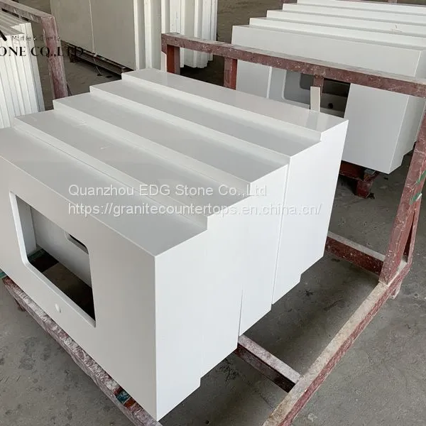Factory Hot Sale Pure White Quartz Countertop photo-3