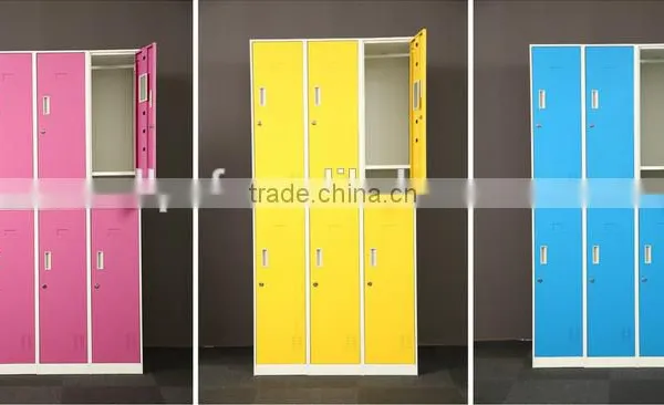 Color 6 Door Steel Cabinet 6 Tie Storage Locker School Customized Locker photo-3