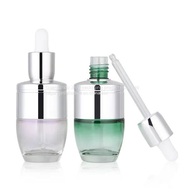 50ml Shoulder Sleeve Essential Oil Bottle Spot Skin Care Product Dropper Original Solution Glass Bottle 50ml Hyaluronic Acid Essence Solution Bottle photo-2