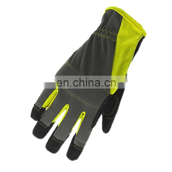 High Quality Synthetic Leather Fingerless Mechanics Work Impact Safety Gloves photo-3