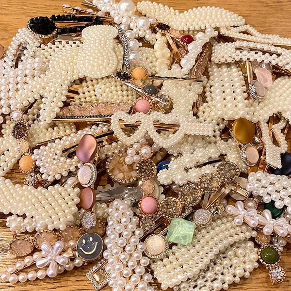 Wholesale Cute Pearl Hair Clip Trendy Rhinestone & Heart Hair Clips – Vintage-Style Bangs Clips & Hair Accessories photo-3