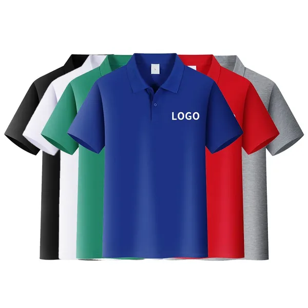 Custom Logo Polo Shirts Turn‑down Collar Staff Uniform Corporate Event Team Work Wear Short Sleeve Polos photo-2