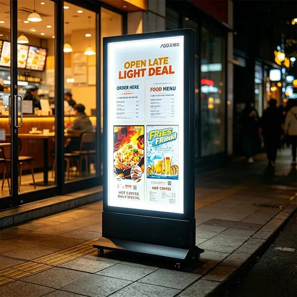 Magnetic Freestanding Double‑Sided Light Box | Aluminum Frame PC Panel Outdoor Sign | ADE Lightbox