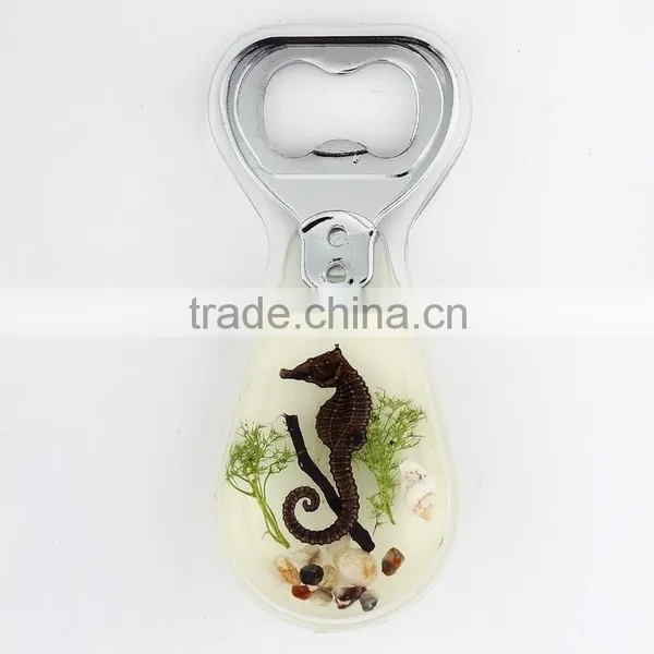 Resin Promotional Beer Bottle Opener With PVC Seahorse photo-5