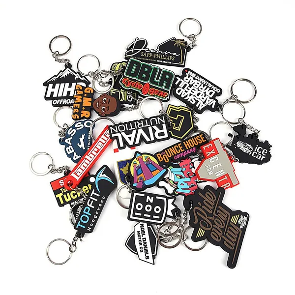Custom Soft Rubber Key Chain Silicone Keyring Plastic PVC Key Holder Chain Personalised Logo Fashion Keychains
