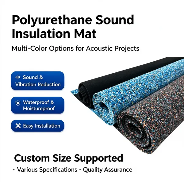 PU Bonded Rubber Granule Sound Insulation Mat, Floating Floor Impact Vibration Underlay, Cost-Effective for Building Acoustic Control