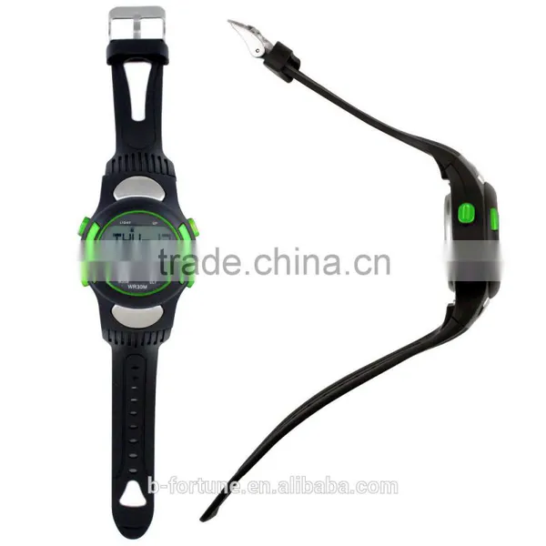 Green Color LP1365 Plastic ABS Case Digital Movt Stainless Steel Case Back Pedometer Smart Watch With Heart Rate Monitor photo-6