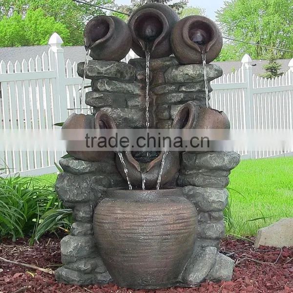 Outdoor Garden Old World Tiered Pitchers Outdoor Fountain