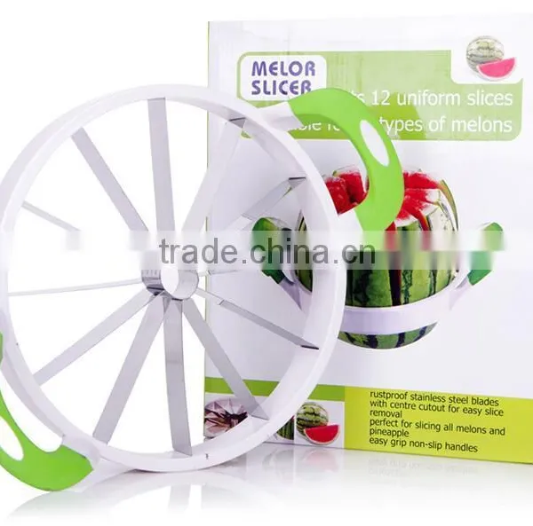 Fruit Tools 12 Slices Stainless Steel Melon Slicers Watermelon Cutter photo-2