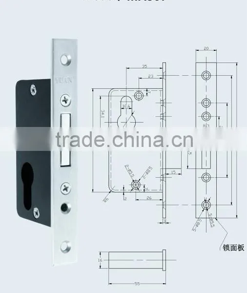 Aluminium self locking door lock MA307