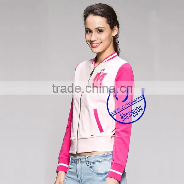 Custom 100% Cotton Womens Printed Baseball&softball Wear Jackets photo-2